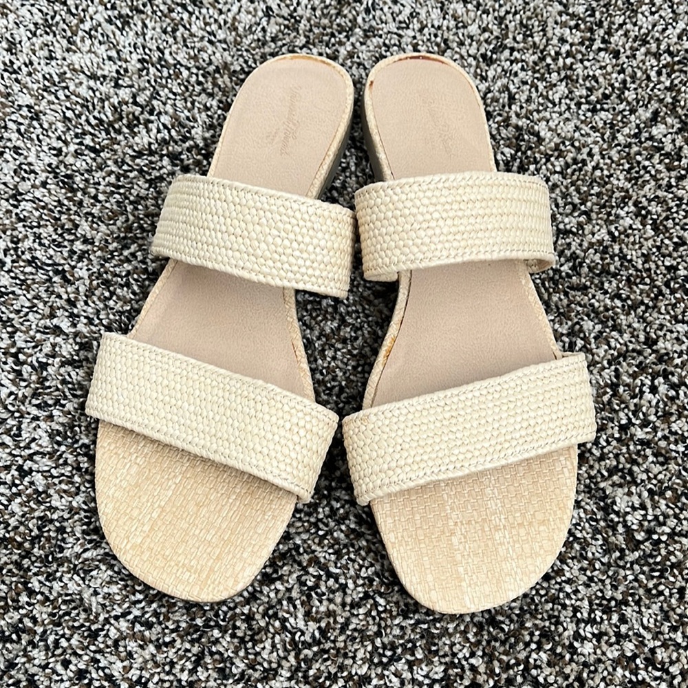 Target Universal Thread Tan Strap Sandals, worn once